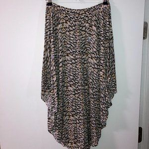H&M Conscious Collection Asymmetrical High/Low Animal Print Skirt